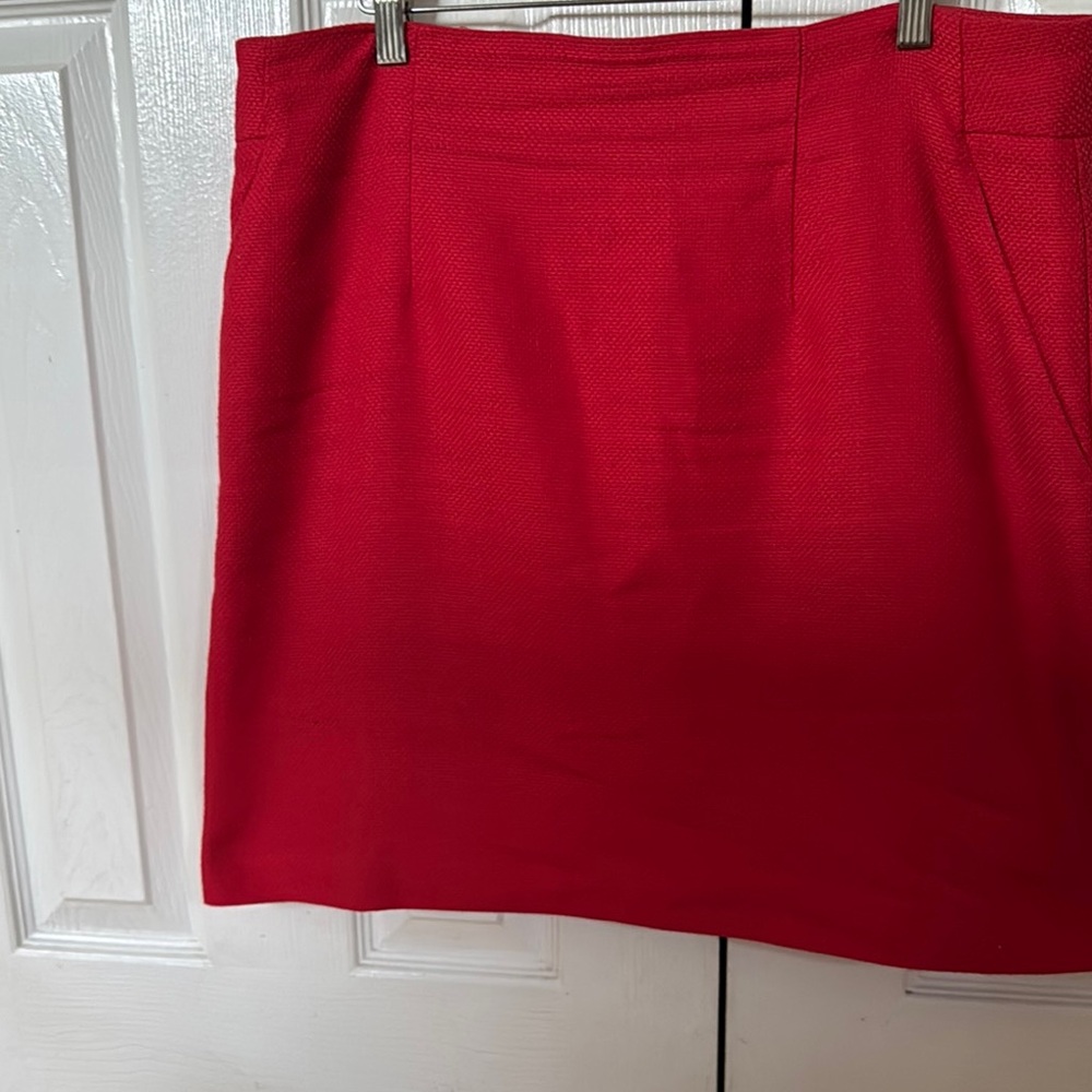 Ann Taylor Red Skirt Size 14 | Classic Workwear, Preppy Chic, Pockets